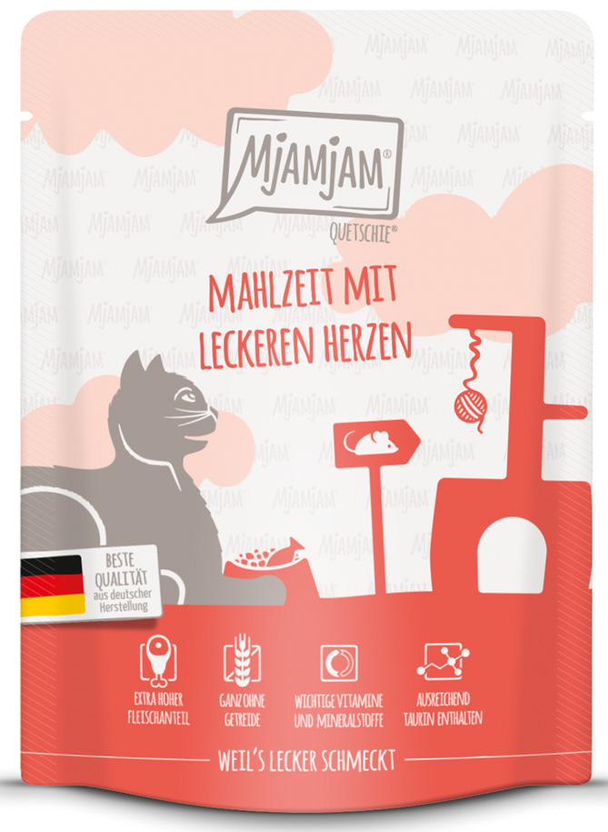 Mahlzeit mit leckeren Herzen