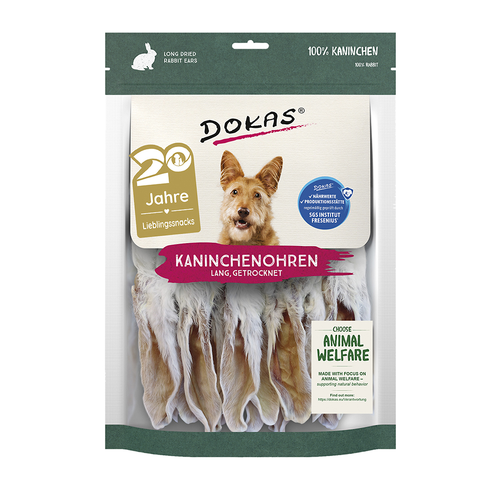Kaninchenohren mit Fell getrocknet