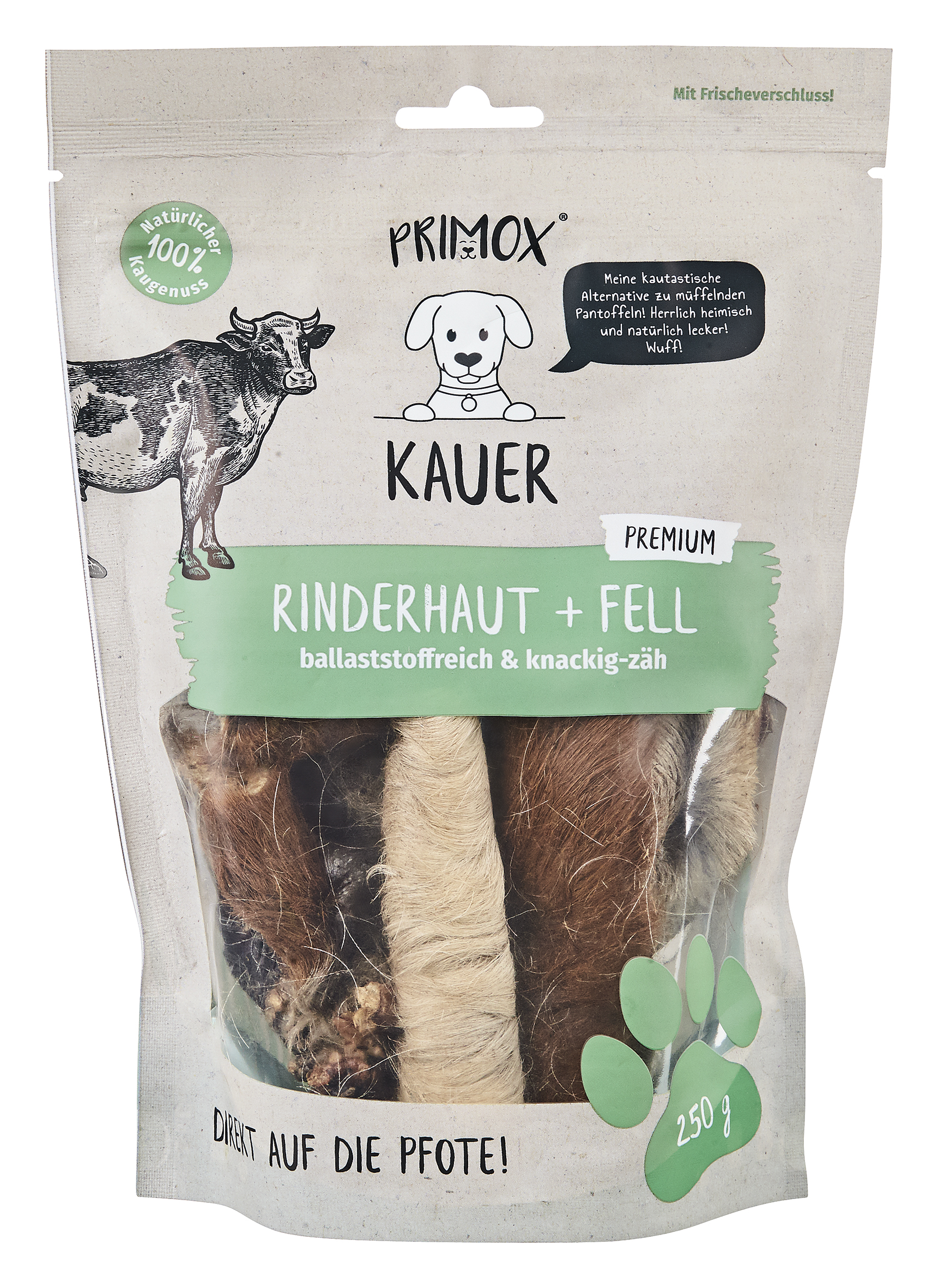 Rinderhaut mit Fell 250g