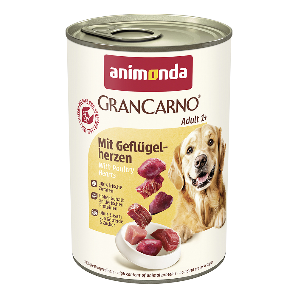 Animonda Gran Carno - Adult mit Geflügelherzen - 6 x 400 g - 1