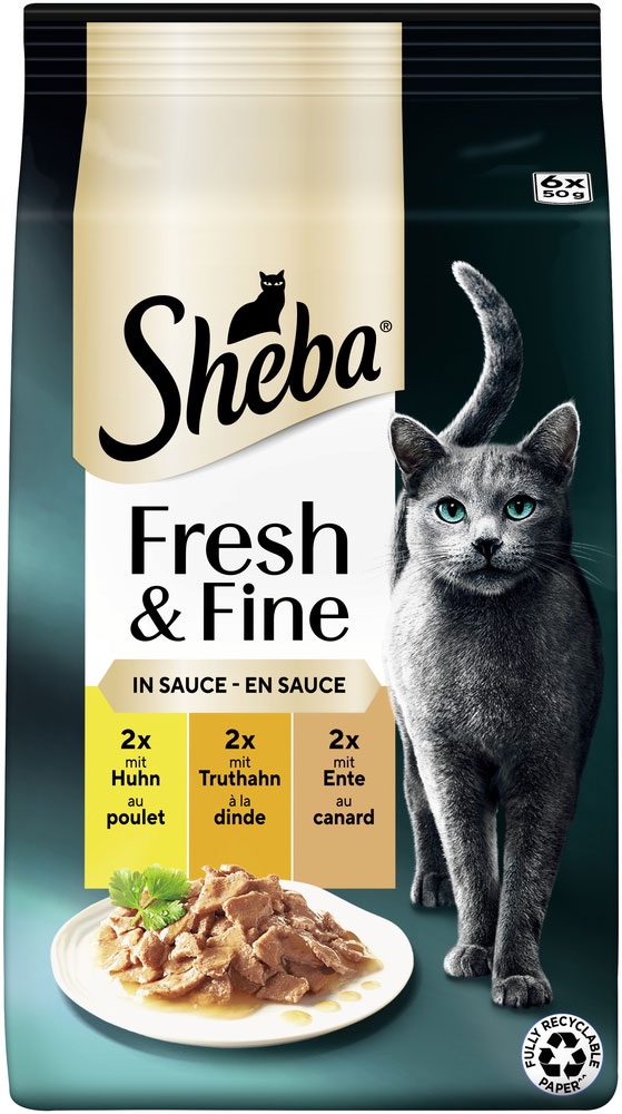 Sheba - Fresh & Fine Huhn, Truthahn und Ente - 6 x 300 g - 1