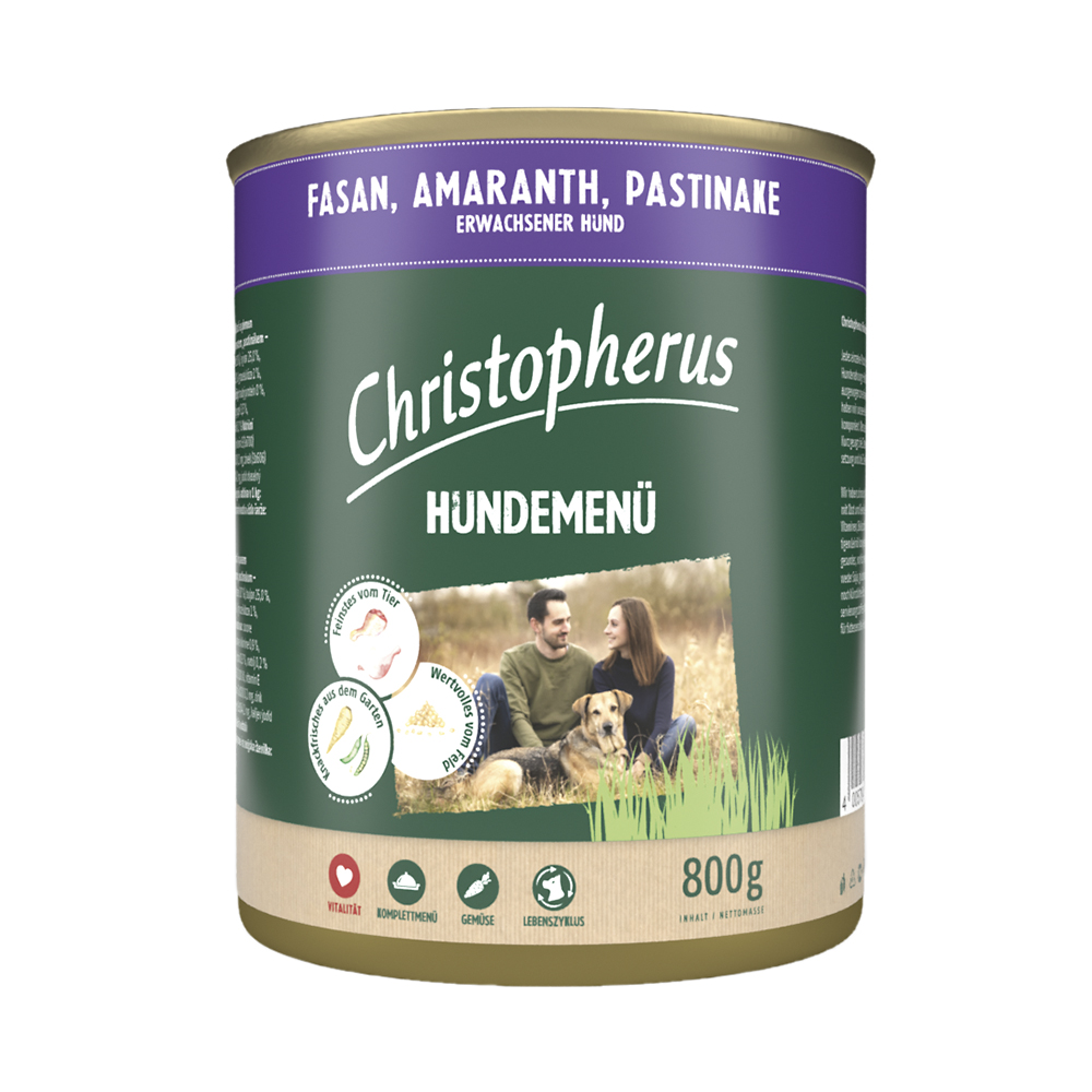 Hundemenü mit Fasan, Amaranth & Pastinake