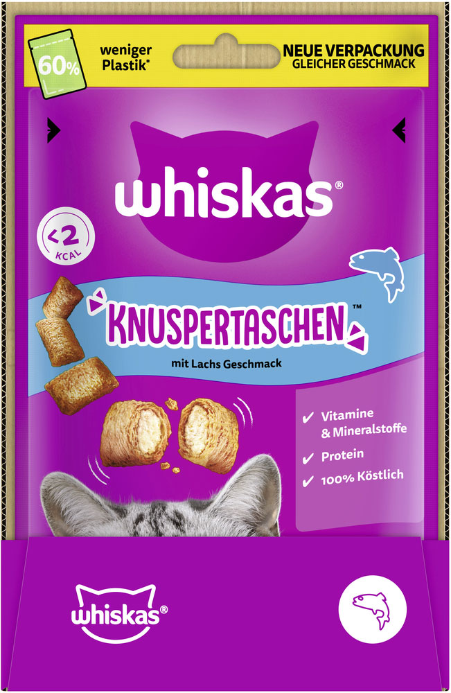 Whiskas - Knuspertaschen Lachs - 1 x 60g - 3
