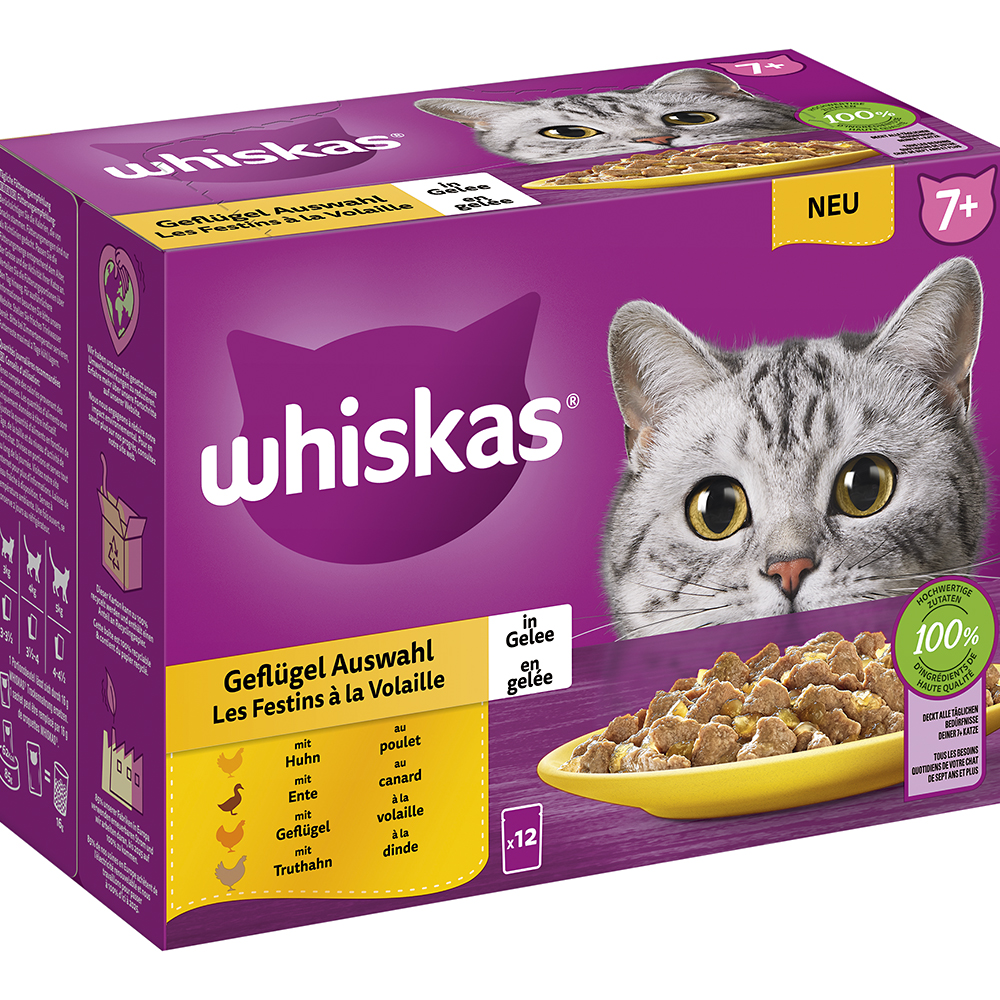 Whiskas Multipack 7+ Geflügel Auswahl in Gelee