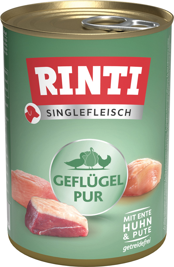 Rinti - Singlefleisch Exclusive Geflügel pur - 12 x 400 g - 1