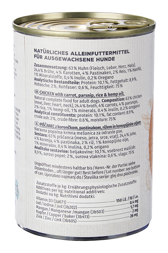 Primox - Hunde Nassfutter MENÜ mit Huhn 6 x 400G - 6 x 400 g - 6