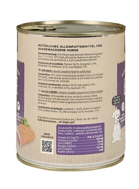 Primox - Hunde Nassfutter mit Ente  6 x 800g - 6 x 800 g - 3