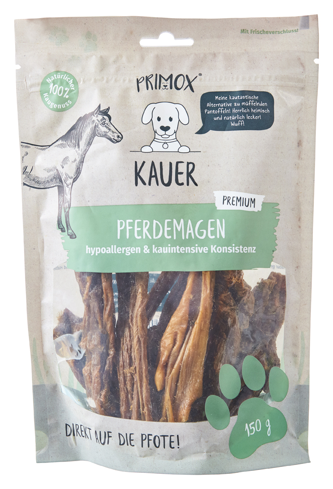Primox Kauer Pferdemagen 150 g im Beutel hypoallergen & kauintensive Konsistenz Primox Kauer Pferdemagen 150 g im Beutel hypoallergen & kauintensive Konsistenz