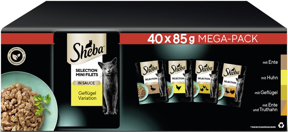 Sheba - MULTIPACK SELECTION IN SAUCE GEFLUEGEL VARIATION - 1 x 40x85g - 3