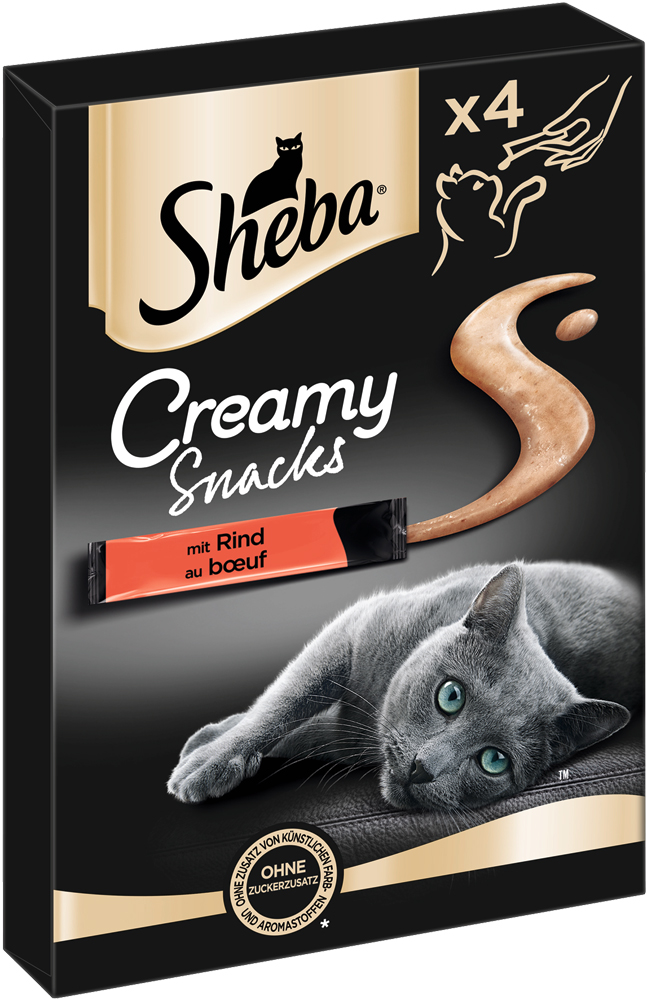 Sheba - Creamy Snack mit Rind - 11 x 4X12g - 2