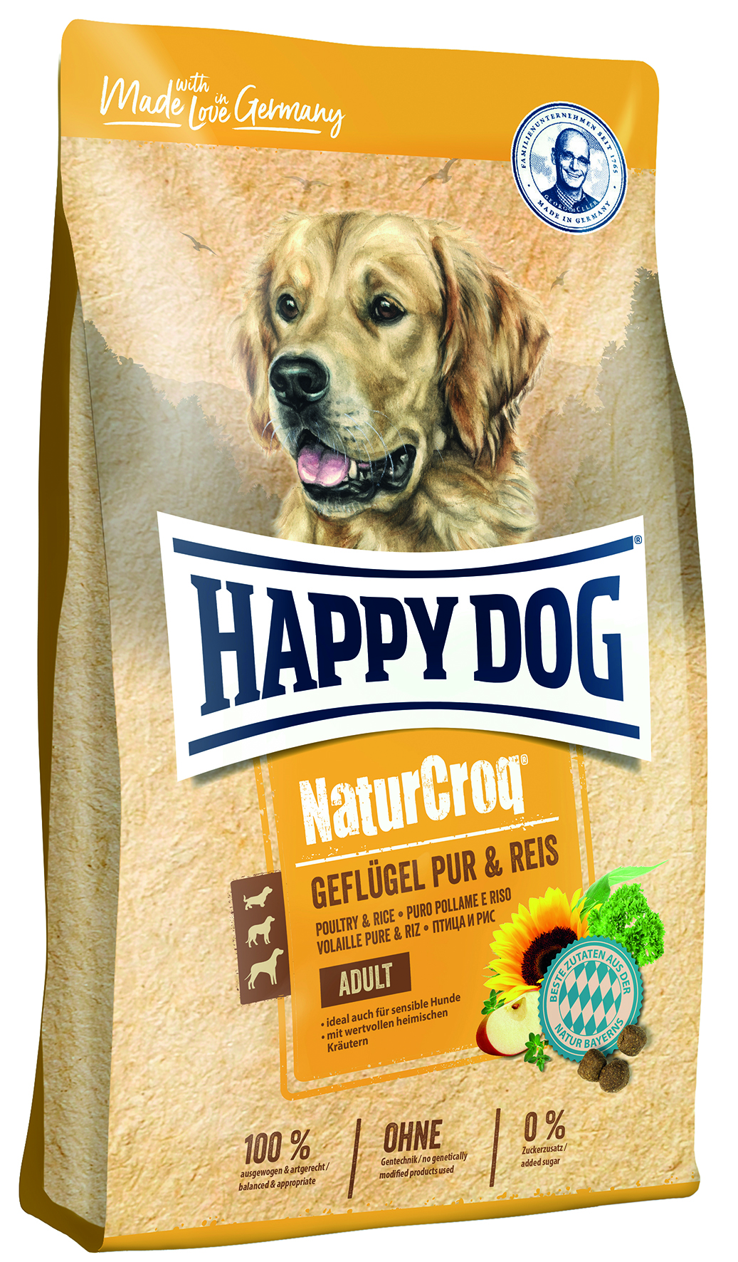 Happy Dog - NaturCroq Geflügel pur & Reis - 4 x 1 kg - 1