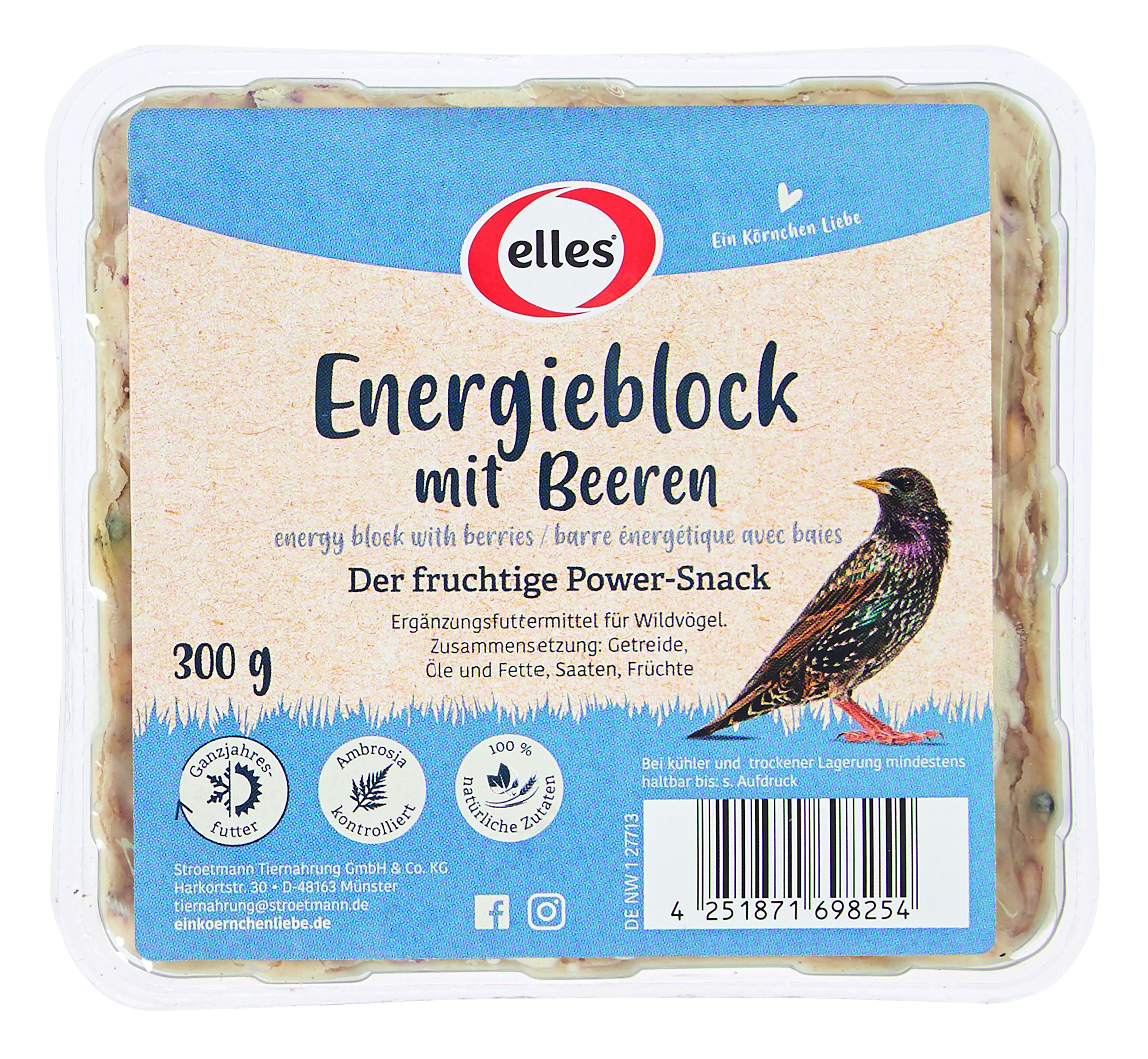 Energieblock mit Beeren 300g