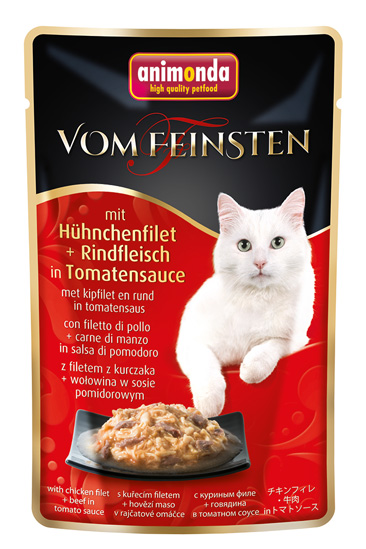 Animonda Vom Feinsten - mit Hühnchenfilet + Rindfleisch in Tomatensauce - 18 x 50g - 1