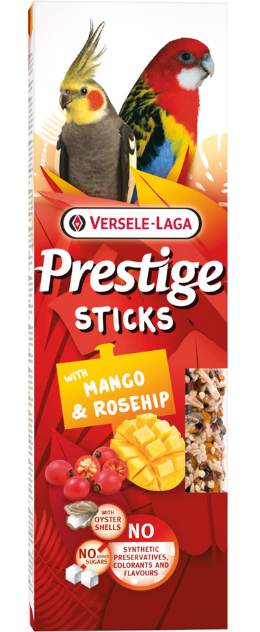 Prestige Sticks Großsittiche mit Mango & Hagebutte Prestige Sticks Großsittiche mit Mango & Hagebutte