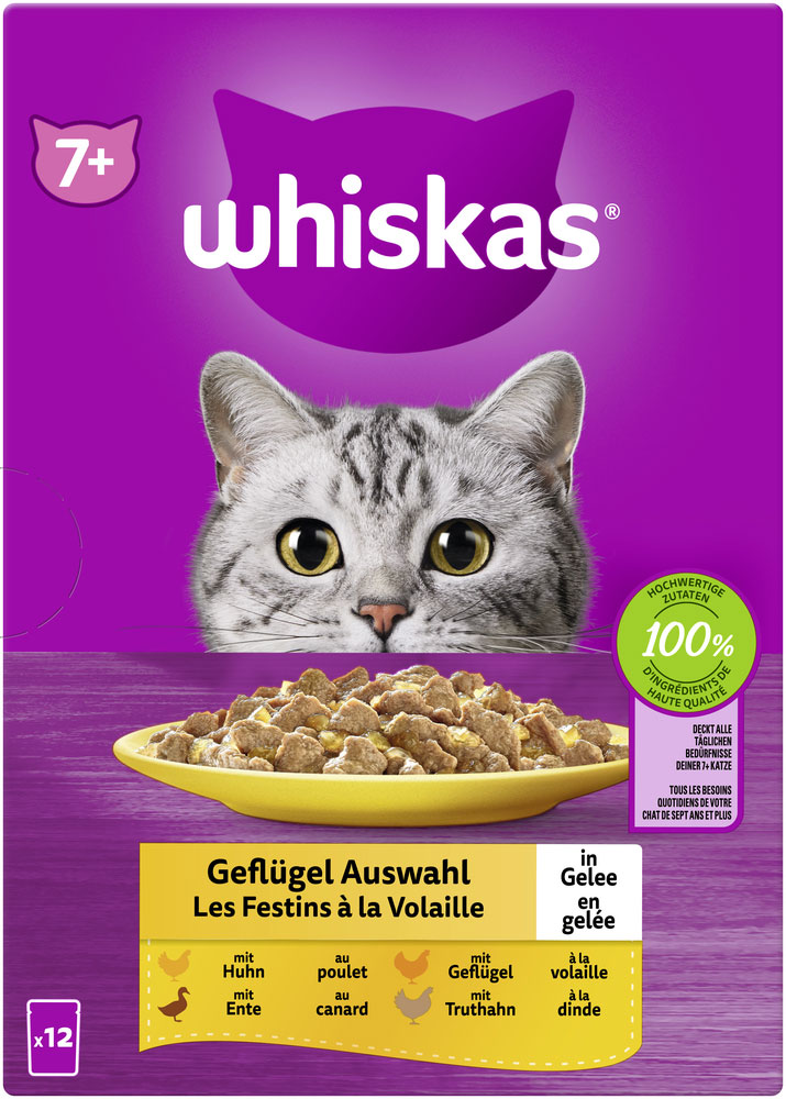 Whiskas - Whiskas Multipack 7+ Geflügel Auswahl in Gelee - 4
