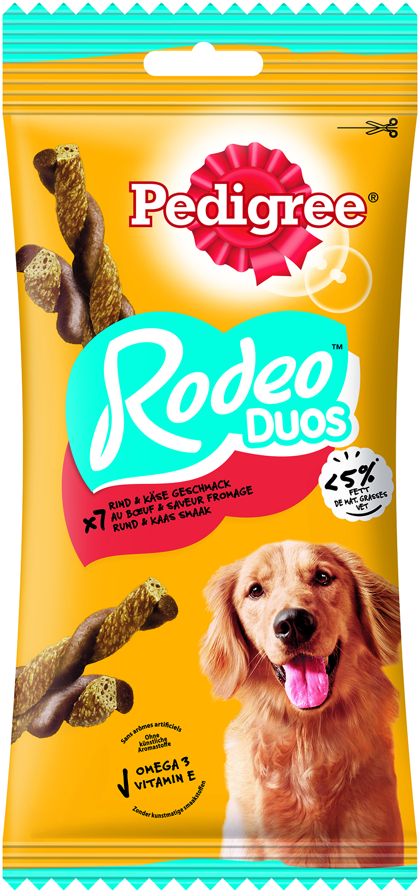 Pedigree - Rodeo Duos mit Rind & Käse - 1 x 7 Stück - 1
