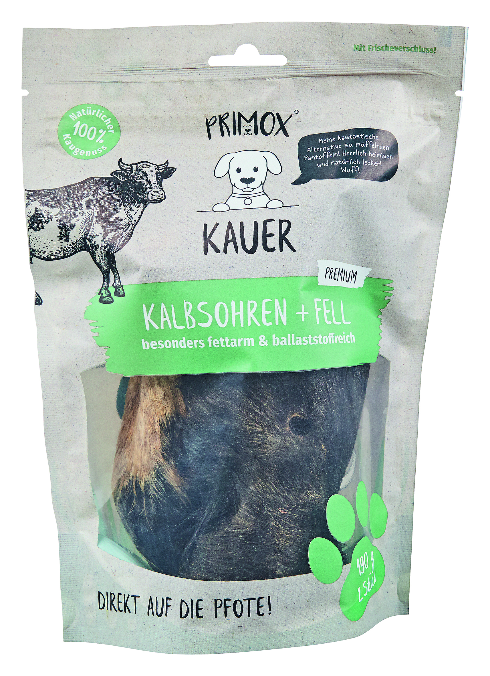 Kalbsohren mit Fell 190g