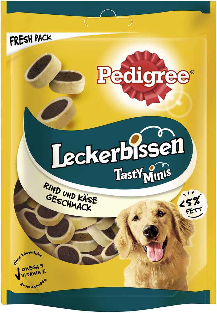 Pedigree - Leckerbissen Mini-Happen mit Käse und Rind - 6 x 140 g - 1