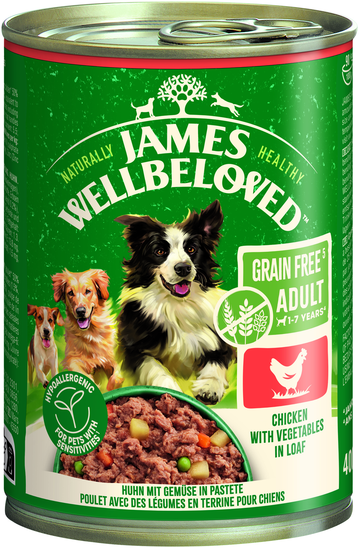 Grain Free Huhn mit Gemüse in Pastete