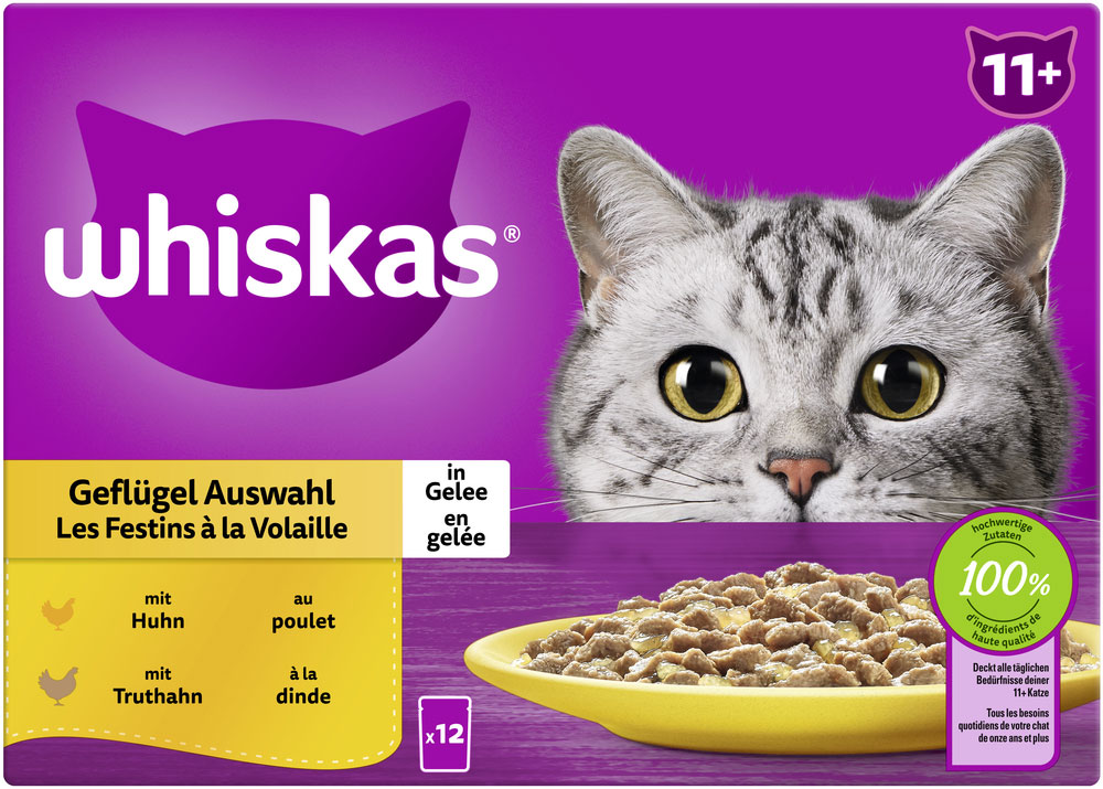 Whiskas Multipack 11+ Geflügel Auswahl in Gelee
