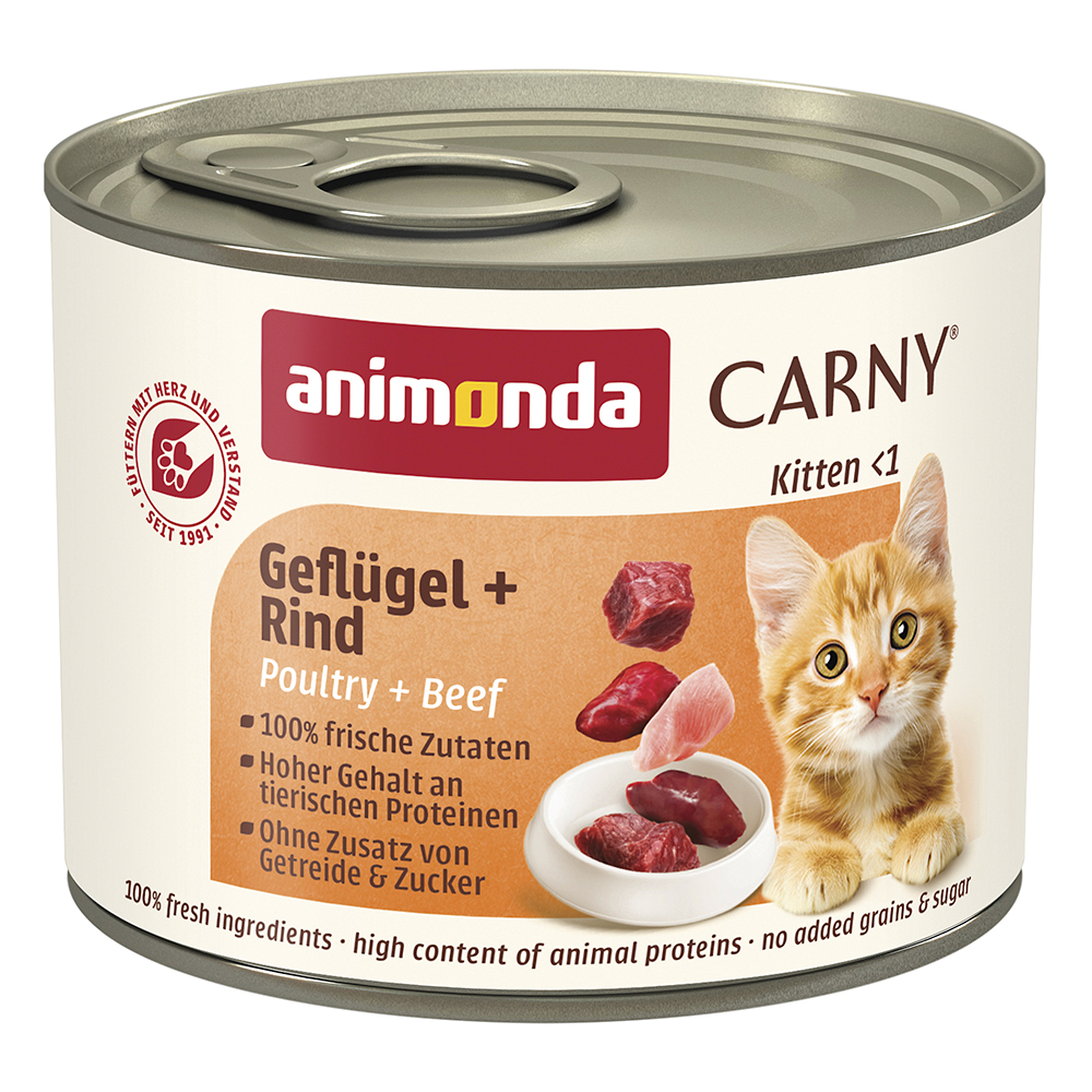 Animonda Carny - Kitten Geflügel-Rind - 12 x 200 g - 1