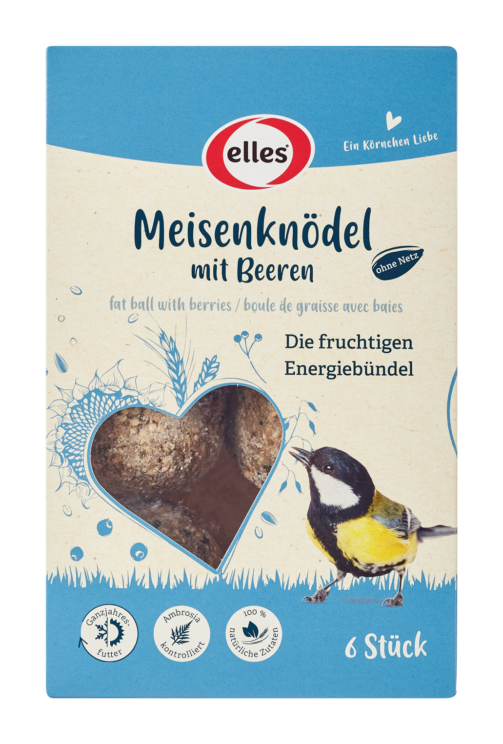 elles - Meisenknödel ohne Netz mit Beeren 6 Stück - 1 x 6 Stück - 1