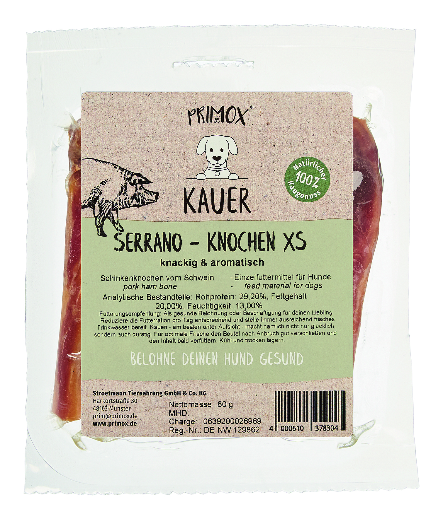 Primox - Serrano Knochen XS 80g - 1 x 0.08 kg - 2