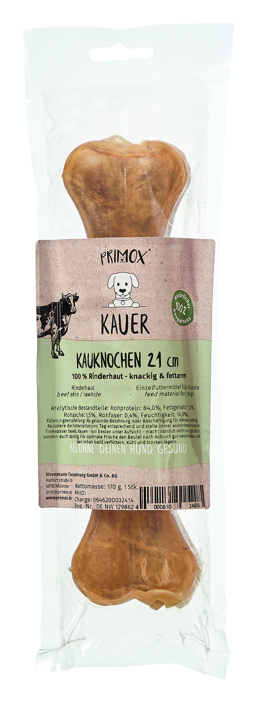 Primox - Kauknochen 21cm 170g - 10 x 0.17 kg - 1