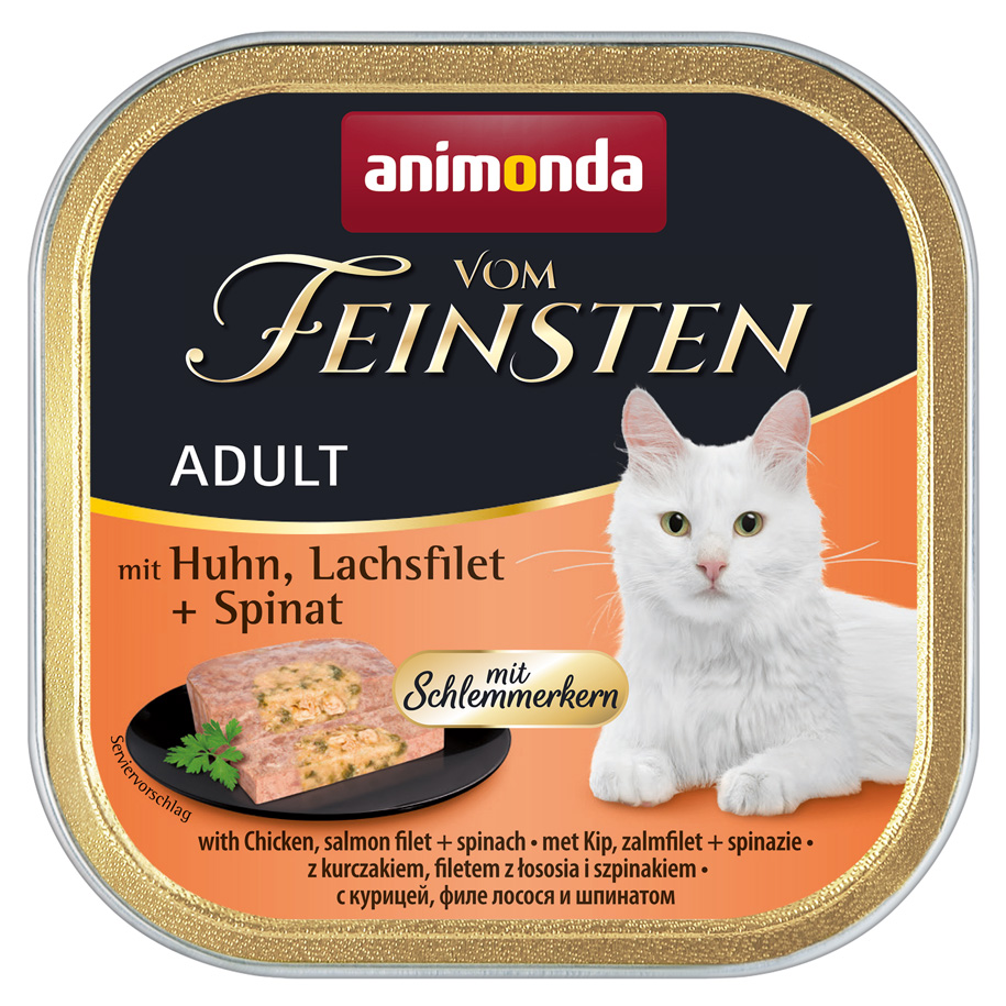 Animonda Vom Feinsten - mit Huhn, Lachsfilet + Spinat - 32 x 100 g - 1
