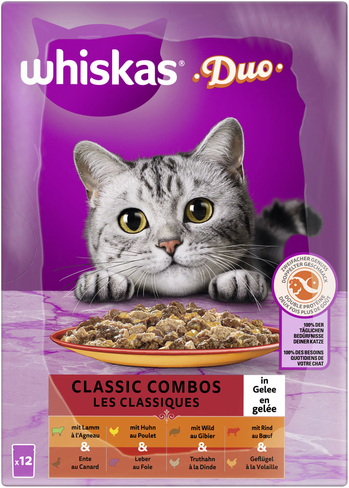 Whiskas - Whiskas Multipack DUO Classic Combos in Gelee - 4 x 12X85g - 5