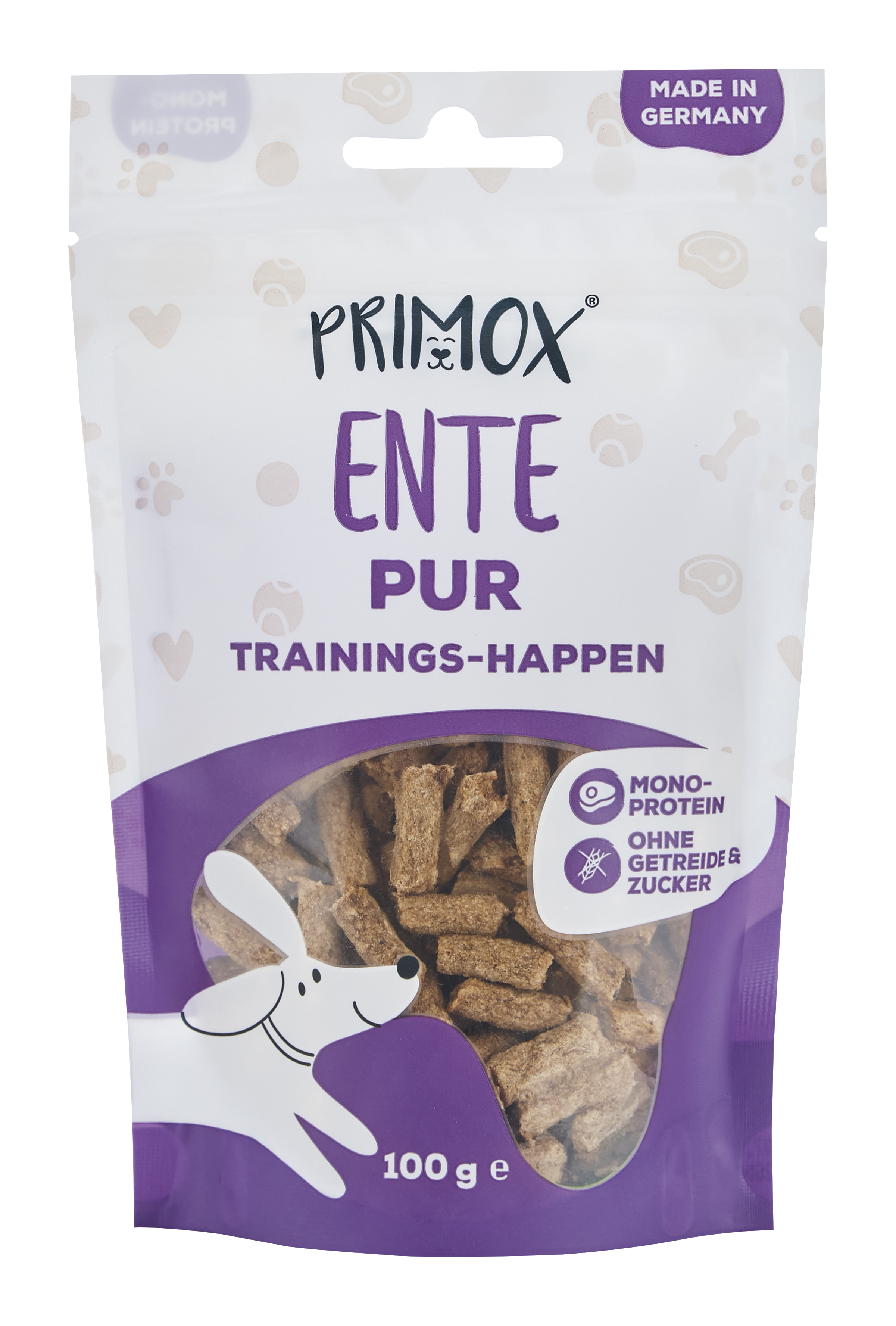 Hundeleckerlis Ente pur 100g