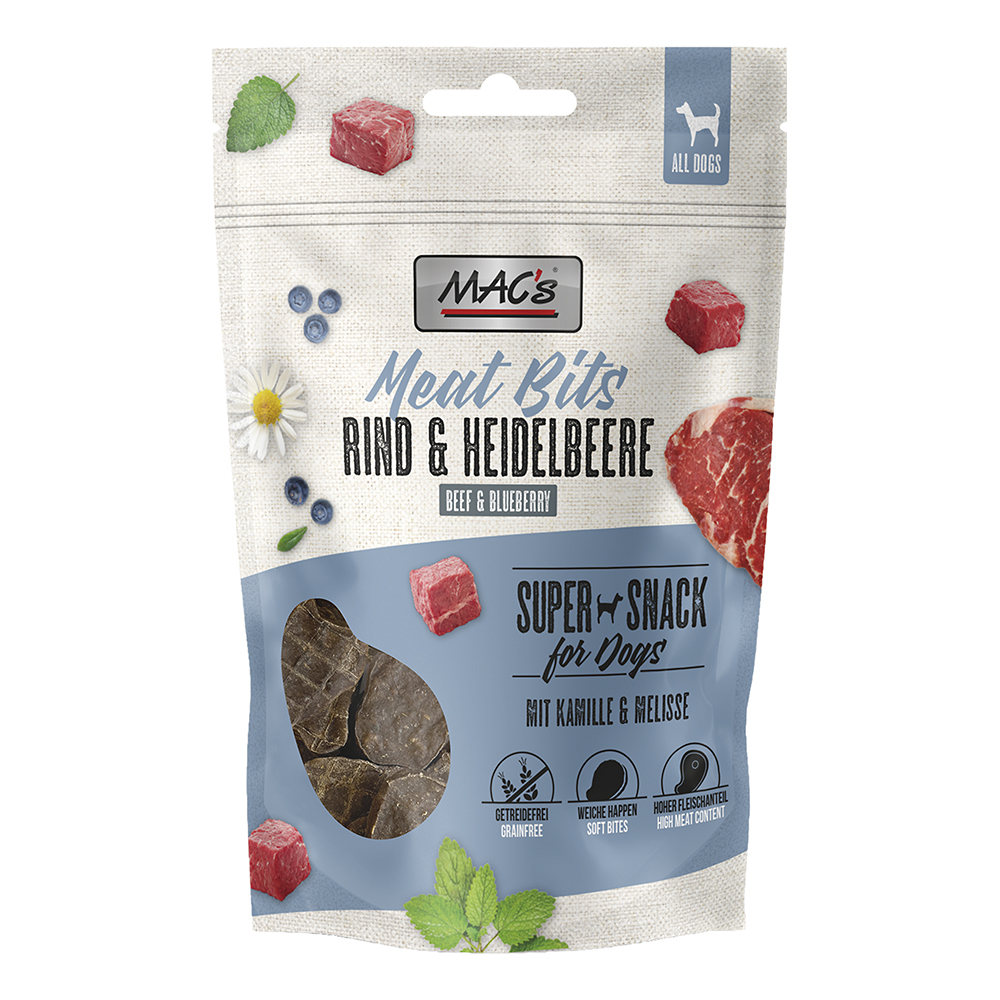 DOG Meat Bits Rind & Heidelbeere