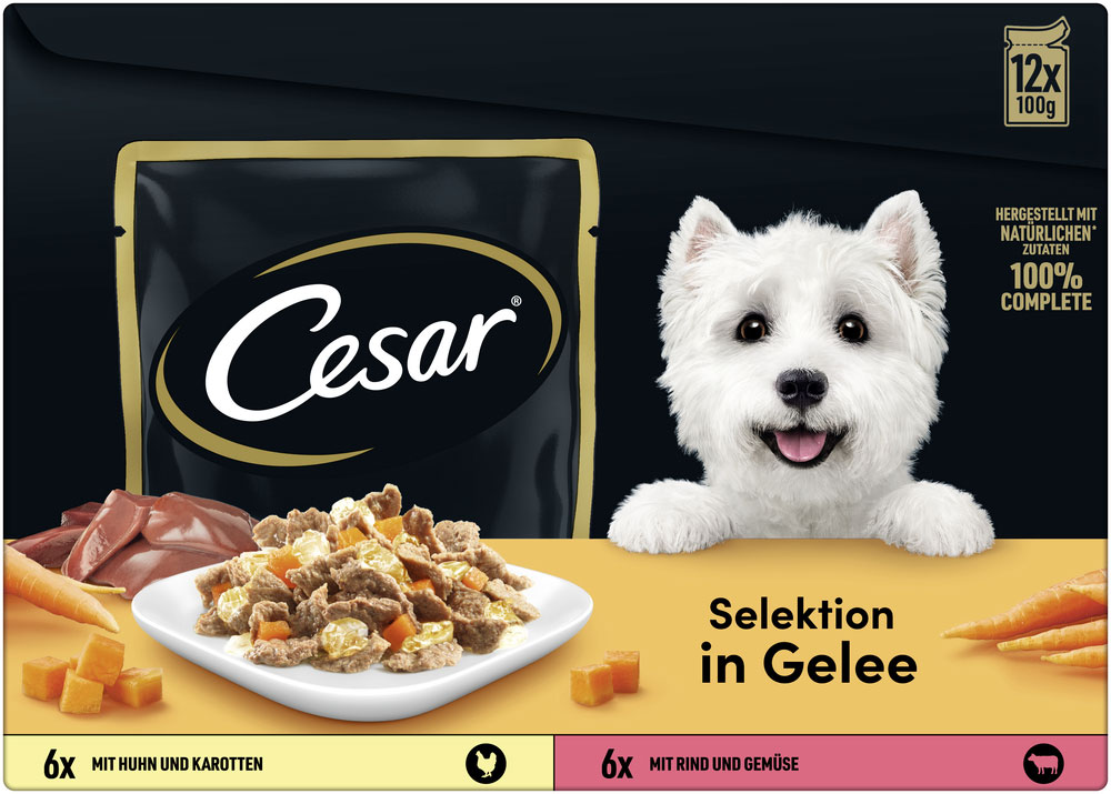 Cesar - Multipack in Gelee mit Fleisch & Gemüse - 4 x 12X100g - 1