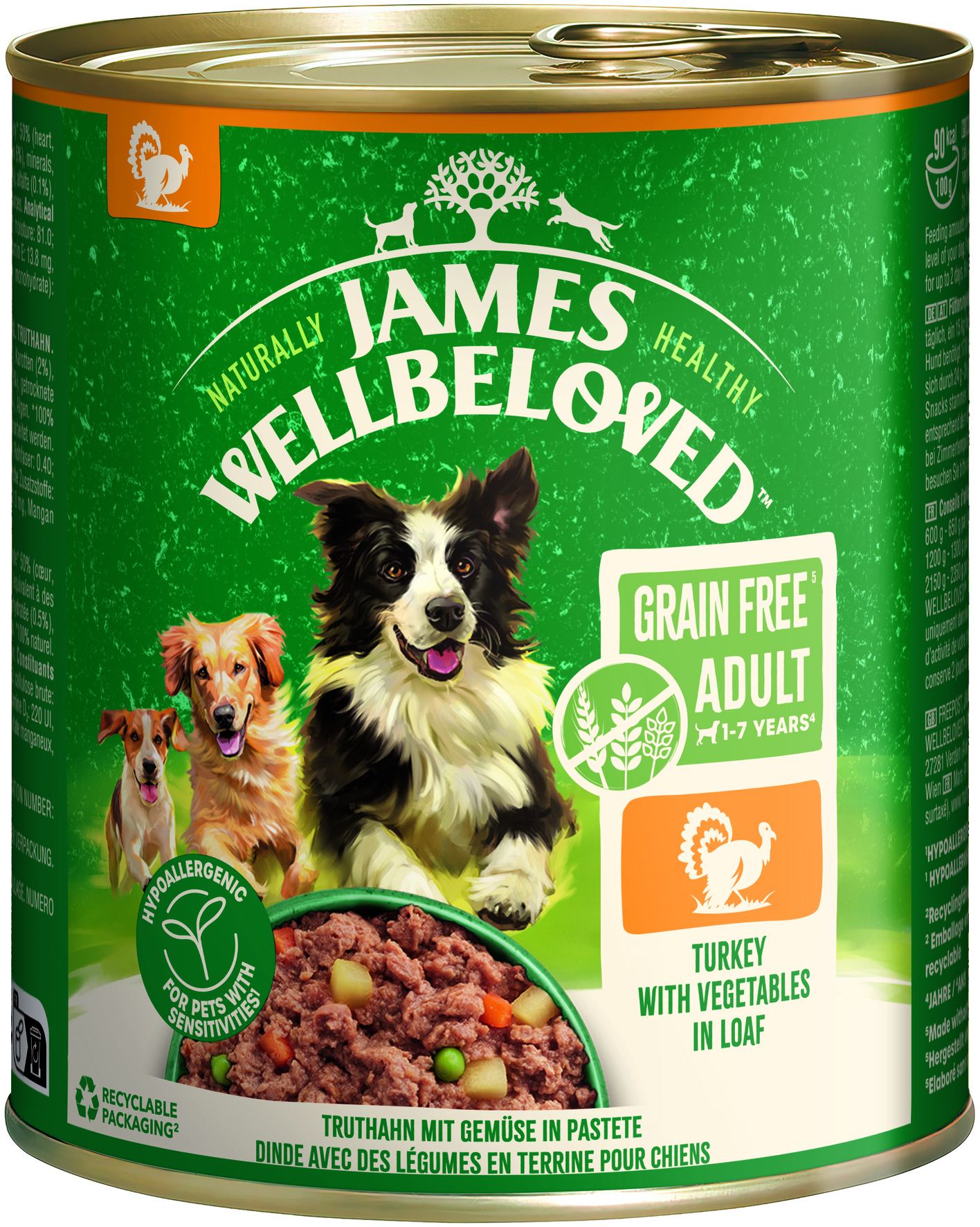 Grain Free Truthahn mit Gemüse in Pastete