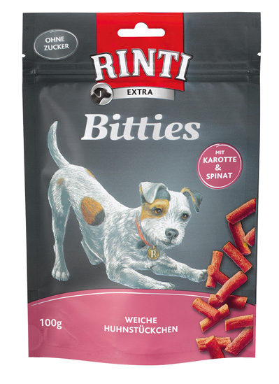Rinti - Extra Bitties Huhn mit Karotte und Spinat - 12 x 100 g - 1