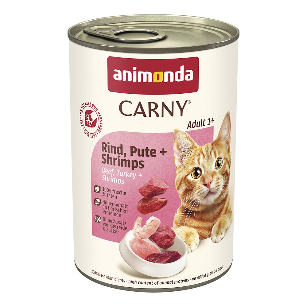 Animonda Carny - Adult Rind, Pute + Shrimps - 6 x 400 g - 1
