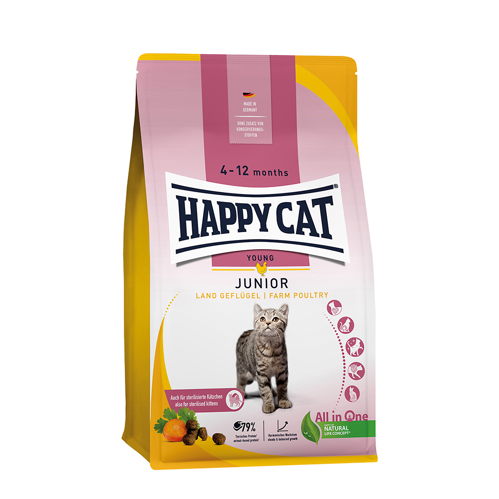 Happy Cat - Young Junior Land Geflügel - 4 x 1,3kg - 1