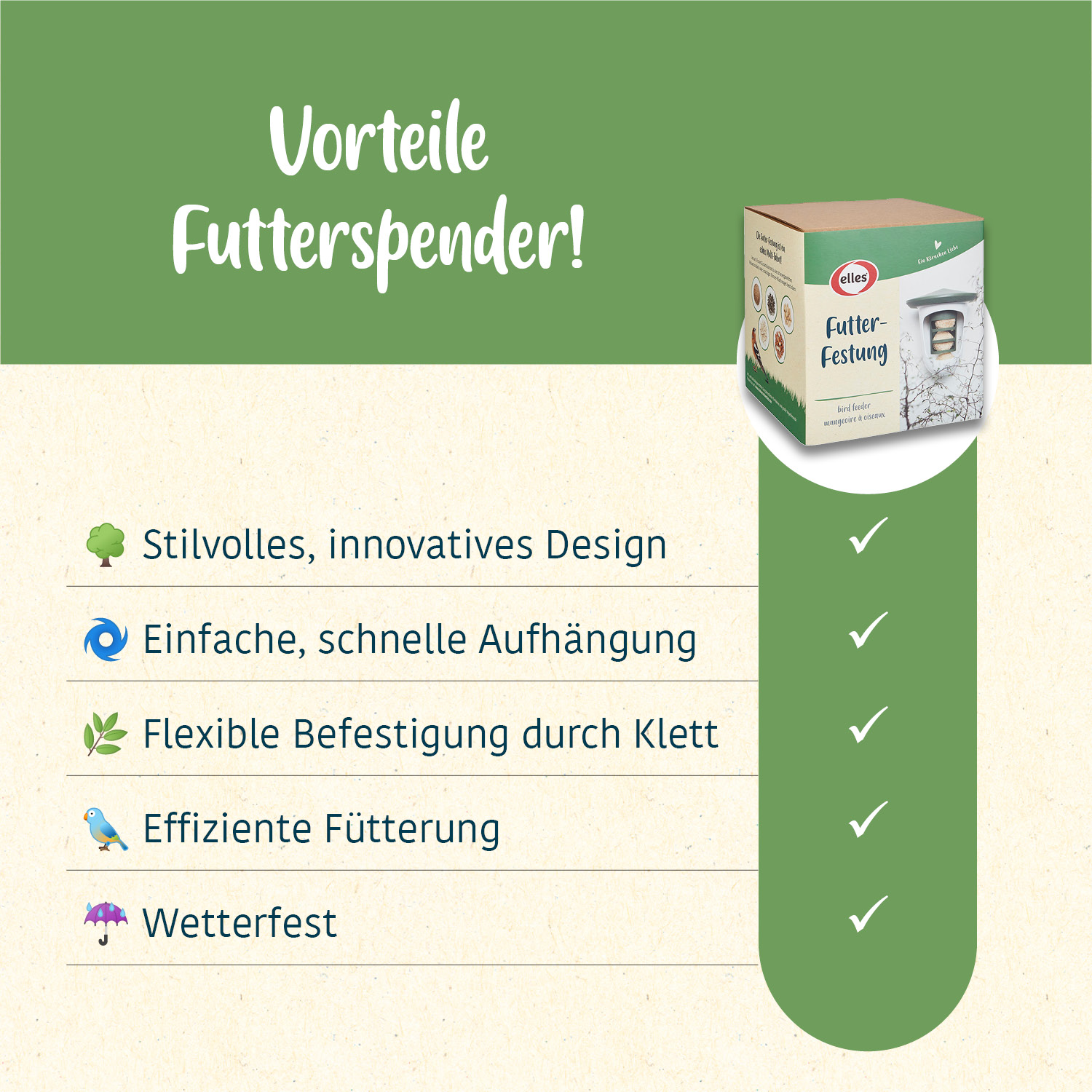elles - Vogelfutterspender "Futter-Festung" - 6 x 1 Stück - 4