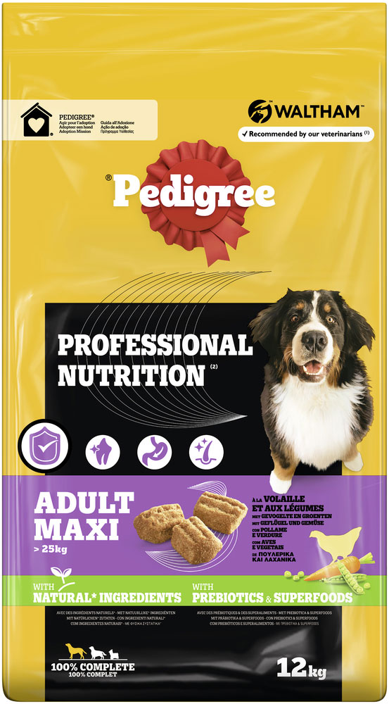 Pedigree - Professional Nutrition Adult Maxi Geflügel und Gemüse - 1 x 12 kg - 1
