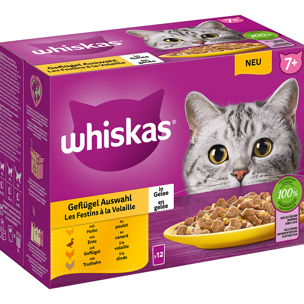 Whiskas - Whiskas Multipack 7+ Geflügel Auswahl in Gelee - 1