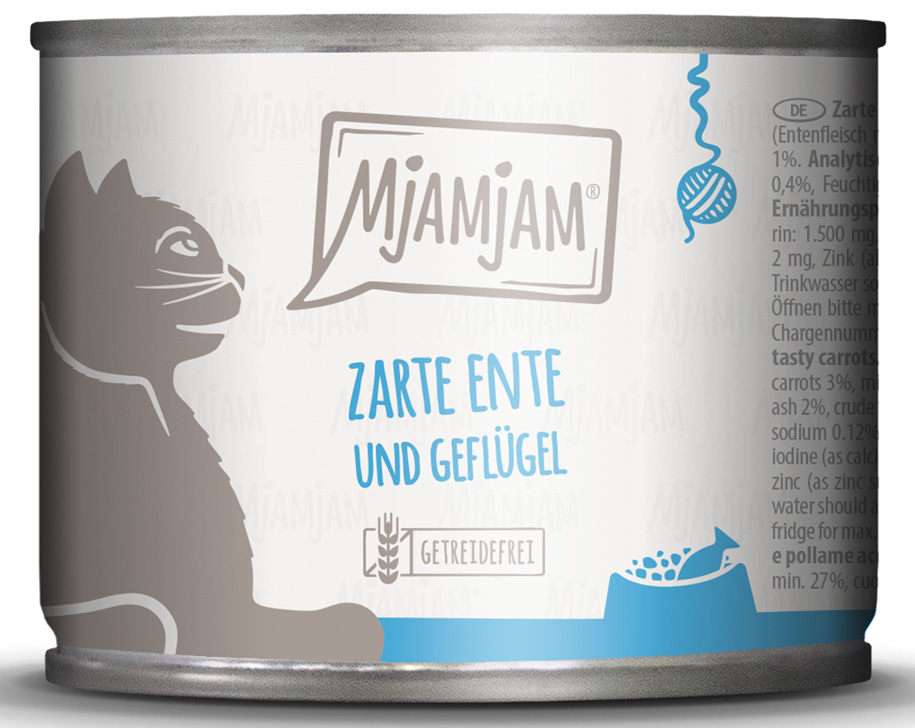 MjAMjAM - zarte Ente & Geflügel an leckeren Möhrchen - 6 x 200 g - 1