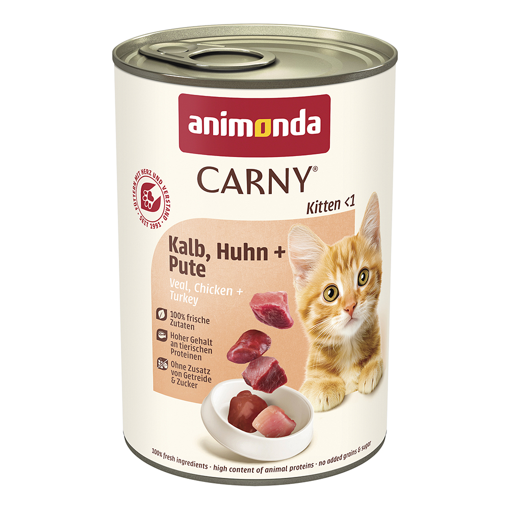 Animonda Carny - Kitten Kalb & Huhn & Pute - 12 x 400 g - 1