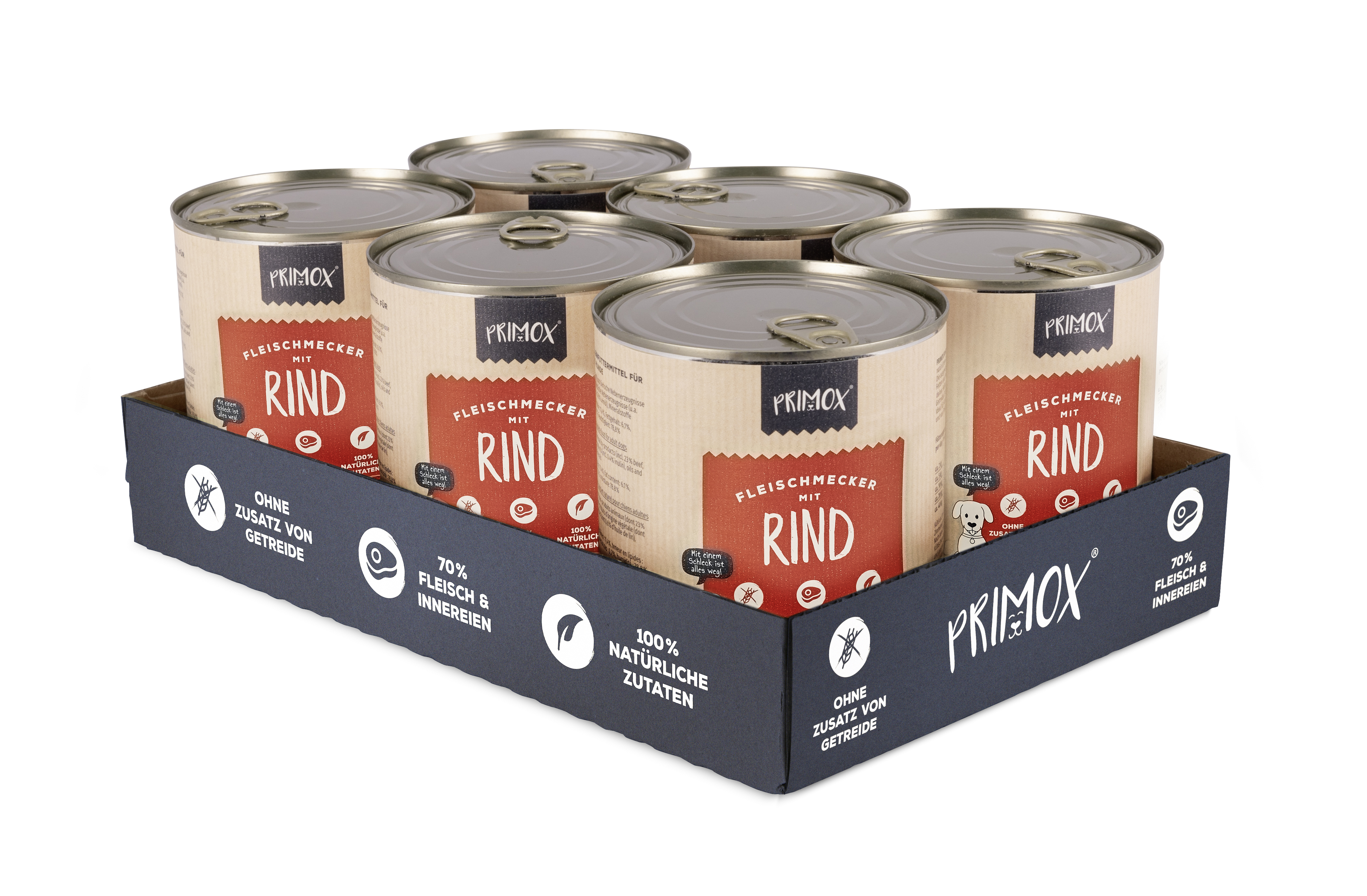 Primox - Hunde Nassfutter mit Rind 6 x 800g - 6 x 800 g - 2