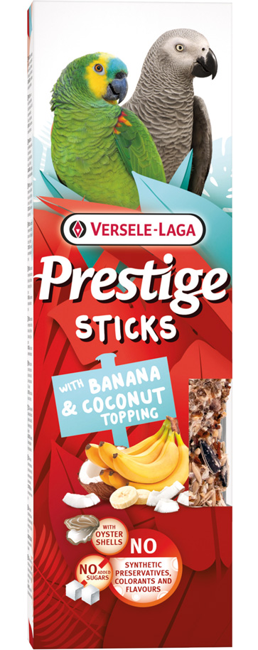Prestige Sticks Papageien mit Banane & Kokostopping Prestige Sticks Papageien mit Banane & Kokostopping