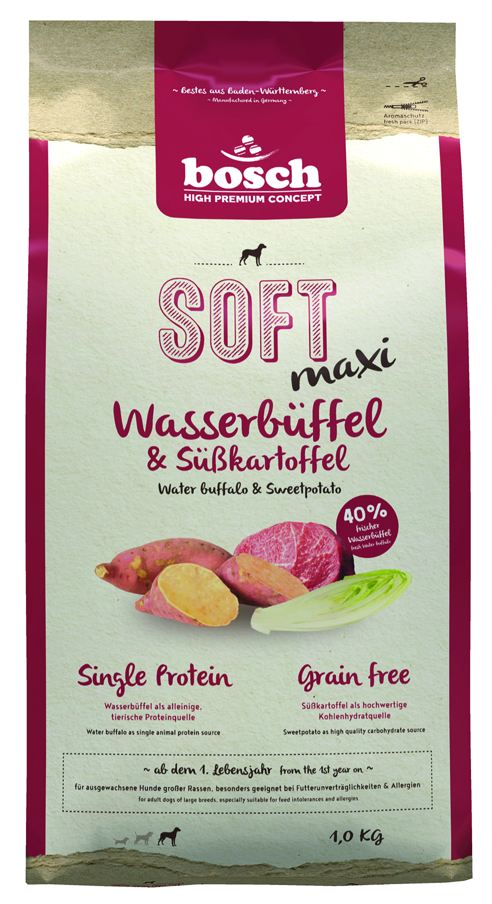 Bosch - Soft Maxi Wasserbüffel & Süsskartoffel - 1 x 1 kg - 1