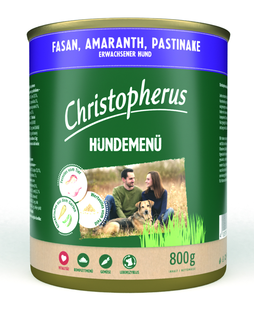 Hundemenü mit Fasan, Amaranth & Pastinake
