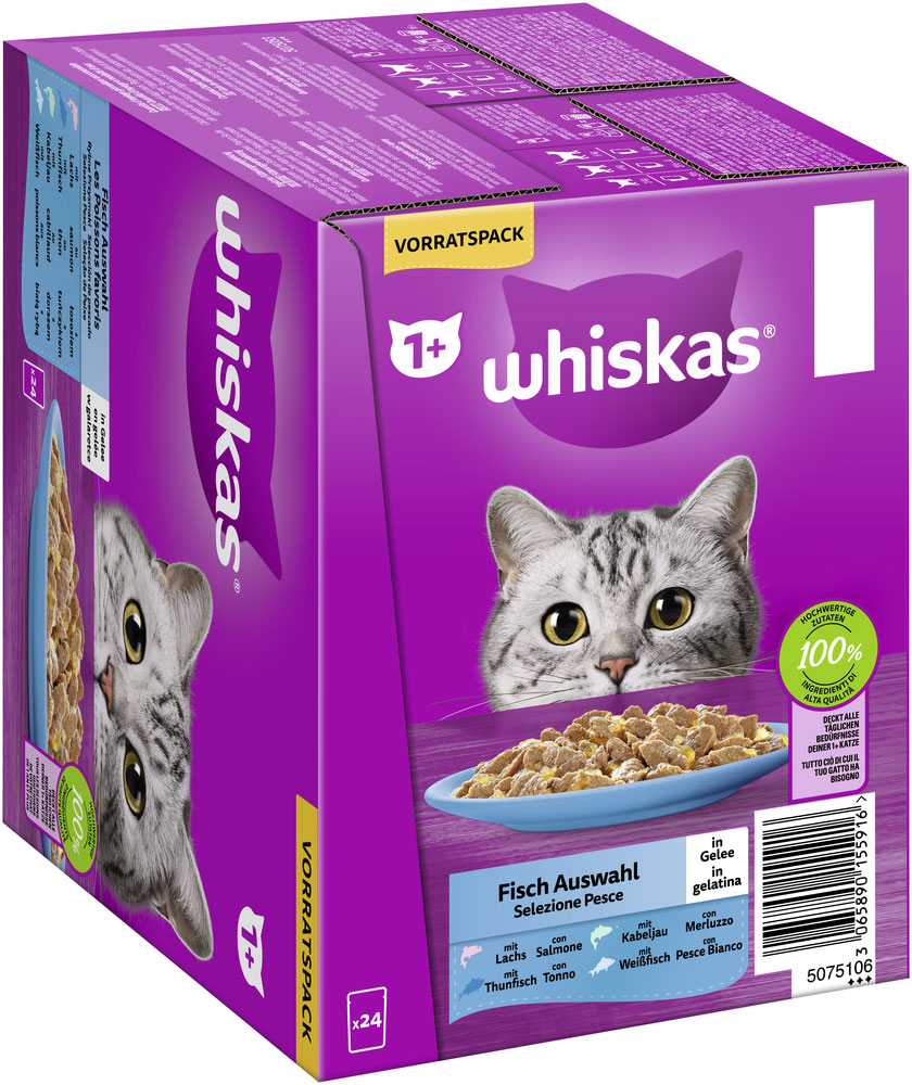 Whiskas - Whiskas Multipack 1+ FischAuswahl in Gelee - 2 x 24X85g - 3