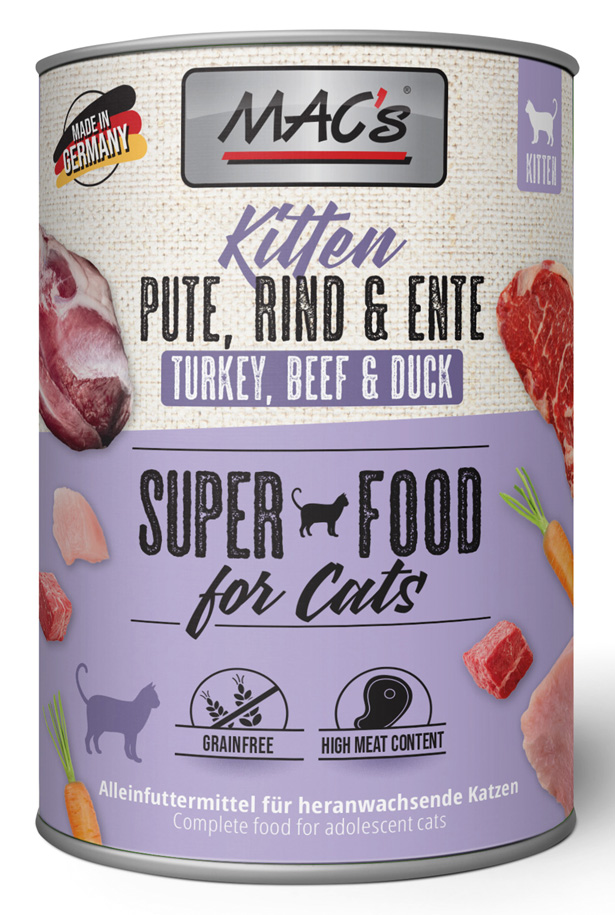 MAC´s - Cat Kitten Pute/Rind & Ente - 6 x 400 g - 1