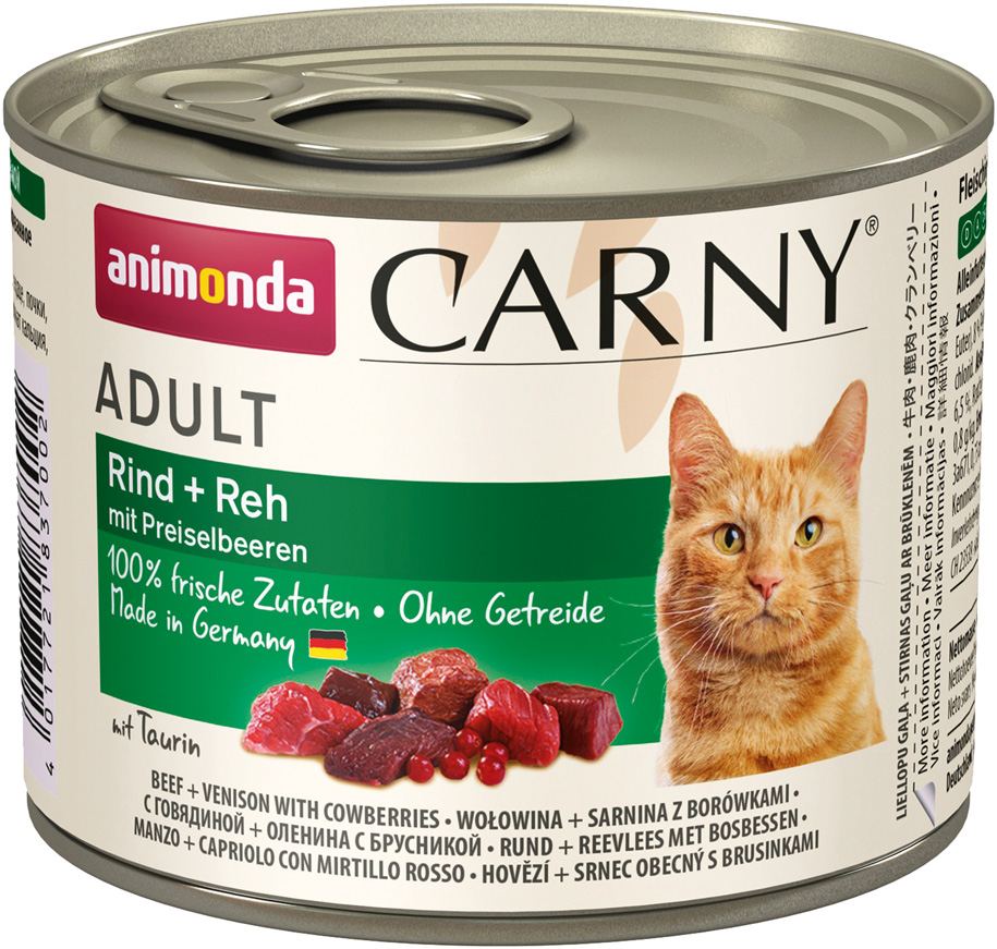 Animonda Carny - Adult Rind + Reh mit Preiselbeeren - 6 x 200 g - 1
