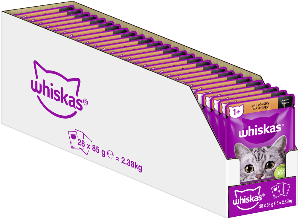 Whiskas - Whiskas 1+ mit Geflügel in Sauce - 28 x 85g - 3